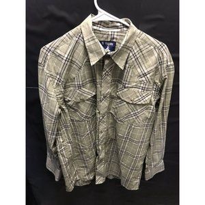 El Vaquero Men's Size L Pearl Snap Western Shirt Green Checkered